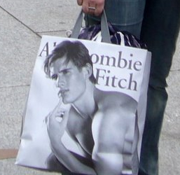 An Abercrombie and Fitch shopping bag